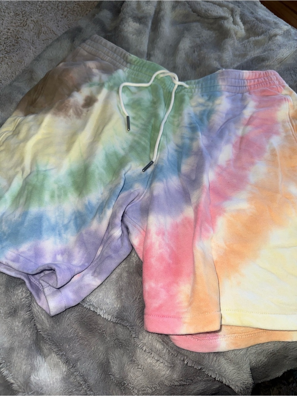 Abercrombie & Fitch Pastel Tie-Dye Drawstring Kids Shorts